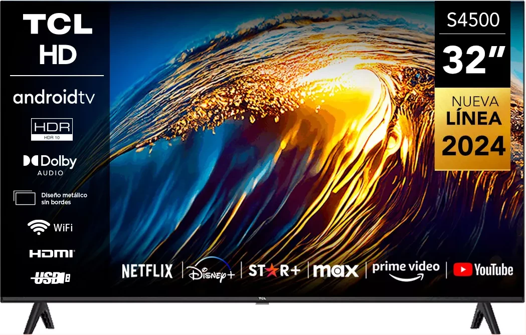 TCL 32-Inch Smart Android LED Digital TV, Bluetooth, Youtube, Netflix, Prime Video, Google Play, Chromecast Built-InHDR10, With Inbuilt Free To Air Decoder, Satellite Tuner - Black