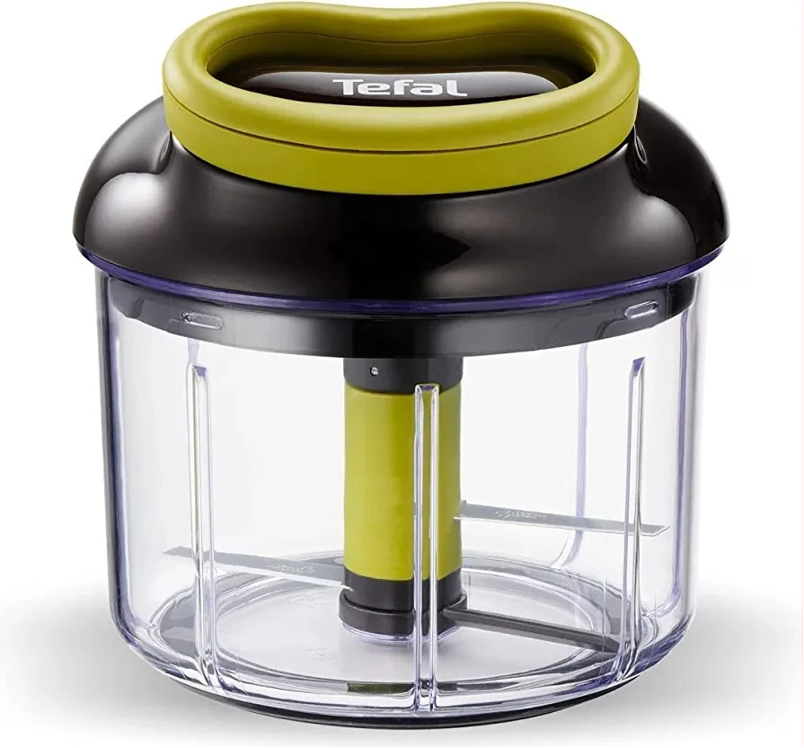 Tefal Manual Food Chopper and Mixer with Stainless Steel Blades for Vegetables, Onions, Herbs and Nuts, 5 Second Chopper, Green - Dark Citronnelle, 900 ml K1320404