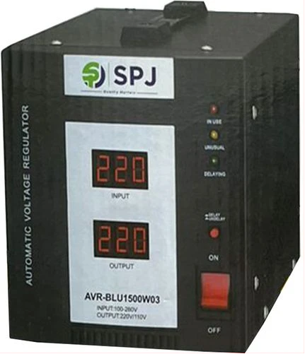 SPJ 2000W Automatic Voltage Regulator AVR-BLU2000W04 - Black
