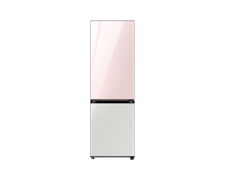 Samsung 339-Litre Fridge RB33T307058; Bespoke 2-Door Bottom Freezer Refrigerator, Pink & White