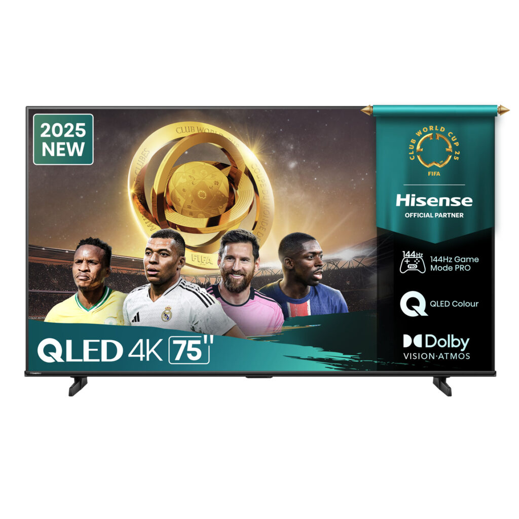 Hisense 75 Inch QLED UHD 4K Smart TV, (2025 Model), Q7 Series 75Q7Q, 144Hz Refresh Rate VRR Game Mode Pro, AI Picture, AI Smooth Motion, Ultra Slim Design, VIDAA, Inbuilt Free To Air Reciever - Black