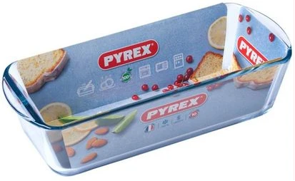 Pyrex Glass Loaf Pan Mould Dish For Baking Bread, Colourles