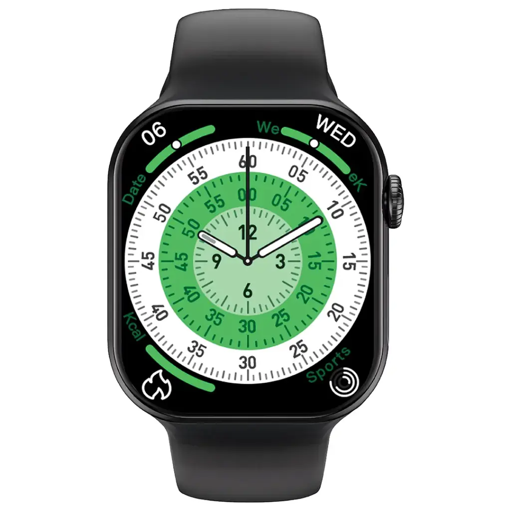 GREEN LION Communicate 42 Smart Watch, 1.85" AMOLED Display, Bluetooth Calls, 10 Days Standby, IP68 Waterproof, Health Monitoring, 1GB RAM, 1.6GB Storage, Fitness Tracking - Black