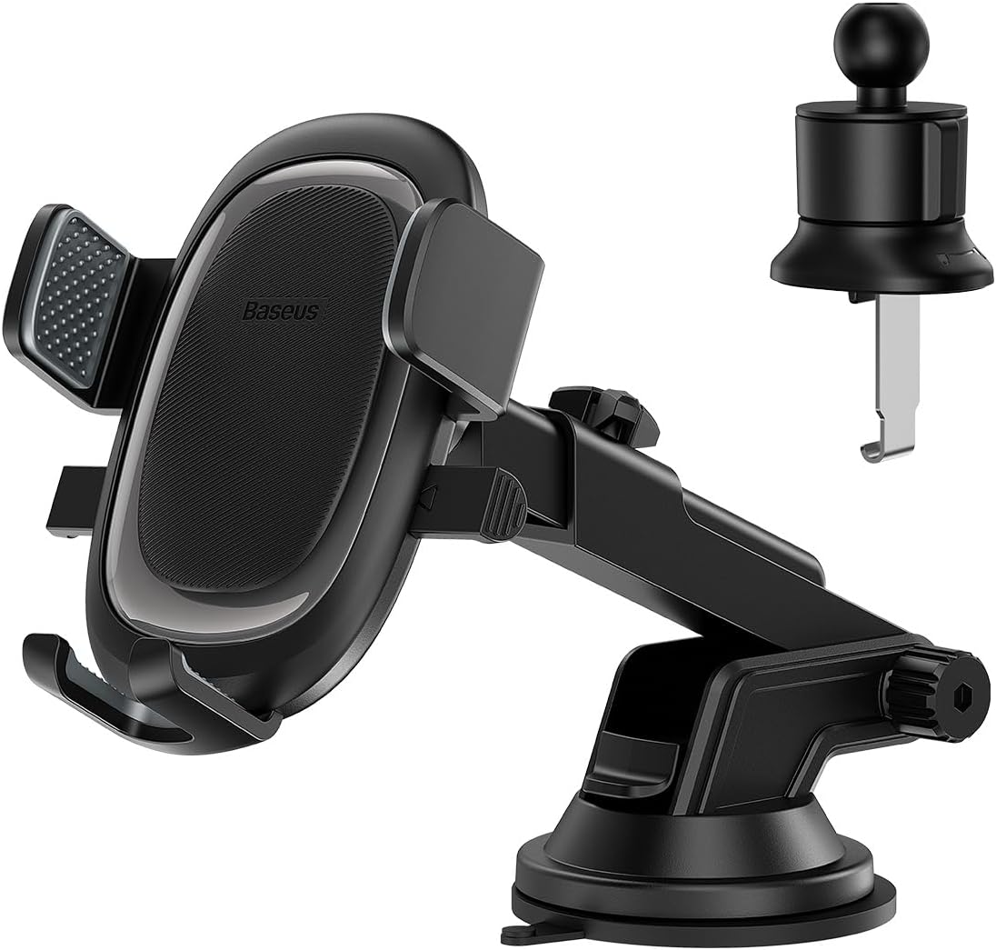 Baseus 3 in 1 Phone Holder Car for Dashboard Air Vent Mobile Holder with Auto Clamping Strong Suction Cup Mount