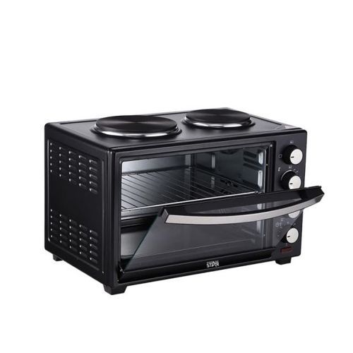 Winningstar 40 Litres Electric Oven Cooker With 2 Hot Plates- Black