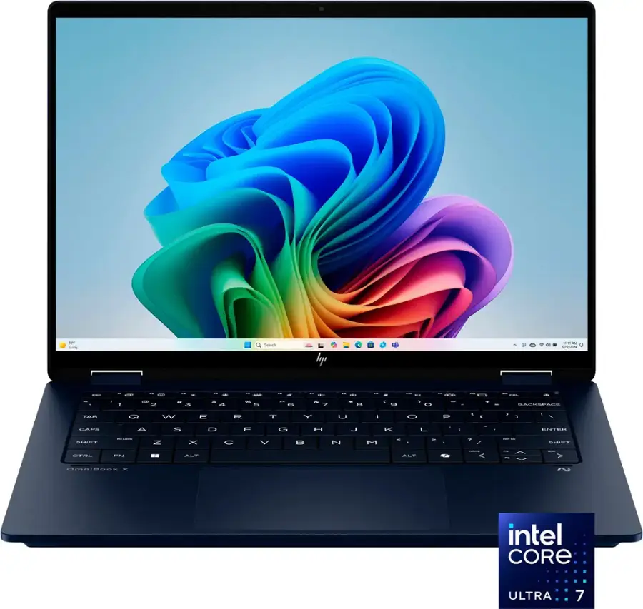 HP - OmniBook X Flip 2-in-1 - Copilot+ PC - 14" 2K Touch-Screen Laptop - Intel Core Ultra 7 - 16GB Memory - 1TB SSD