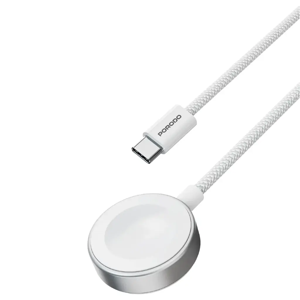 Porodo One Touch Charger Magnetic Smart Watch Charger - White