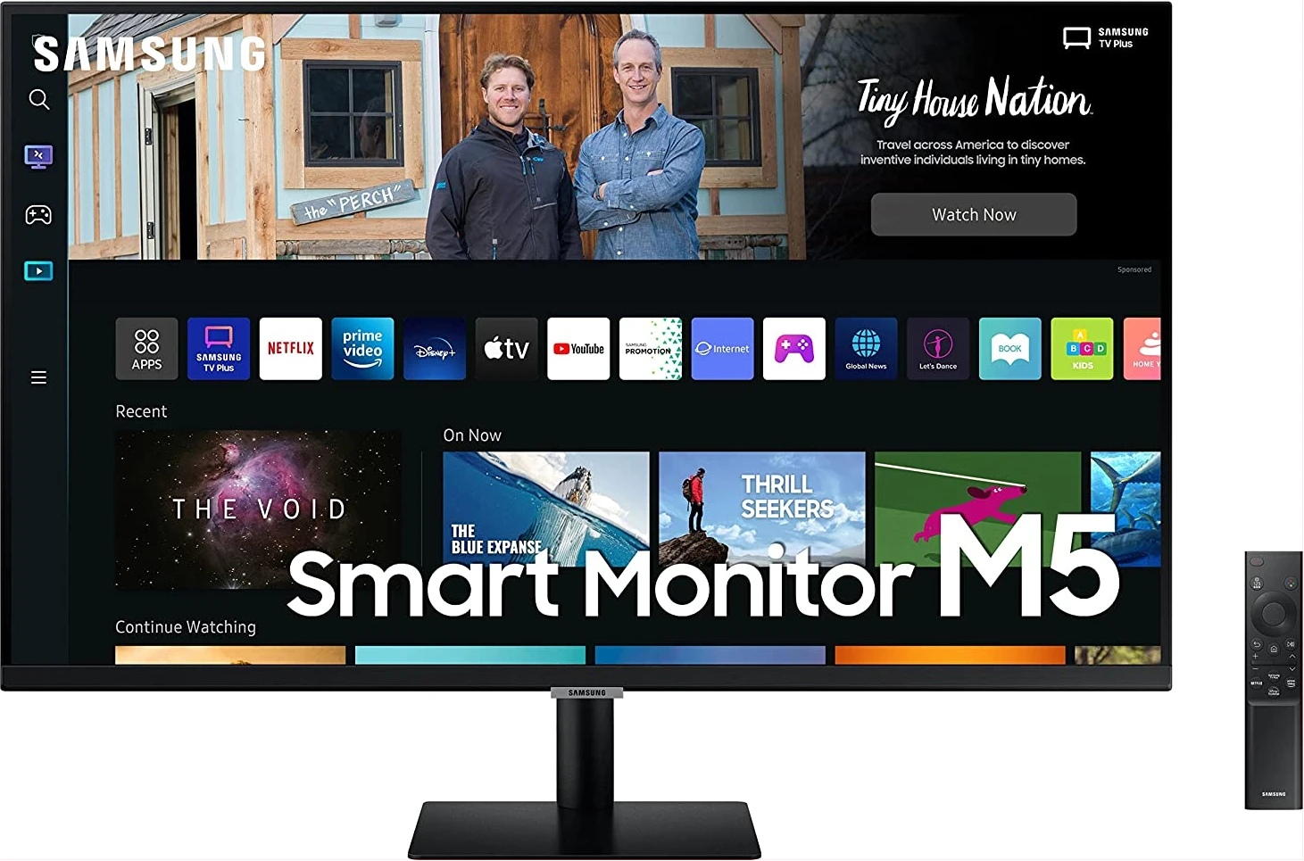 Samsung 32-Inch(80.13Cm) LED 1920 x 1080 Pixels, M5 FHD Smart Monitor, Speakers, Remote, 1 Billion Color, Smart TV apps, TV Plus, Office 365, Apple Airplay, Dex, Bluetooth (LS32BM500EWXXL, Black)