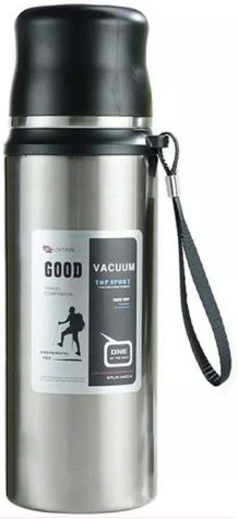 Top Sport 1000ml Thermos Portable Vacuum Flask Insulated Tumbler Bottle With Rope -Silver
