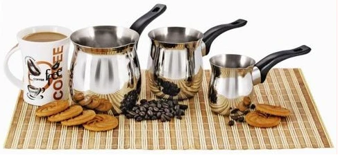 Chef Inox Tea Milk Coffee Warmer Pots Pans Set 3's (250/450/900ml)- Silver
