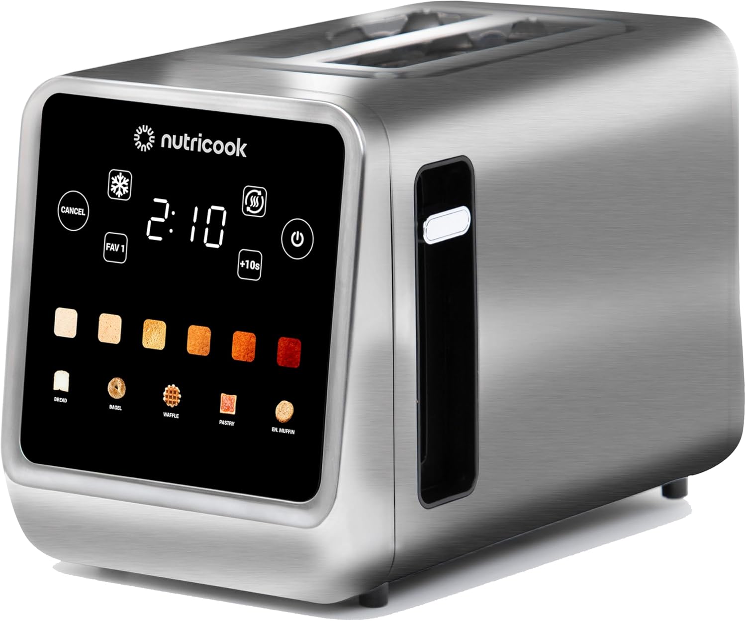 Nutricook 2-Slice Smart Toaster with 6 Browning Levels, Auto Shut-Off, Reheat, Defrost, Bun Warmer & Favorite Button