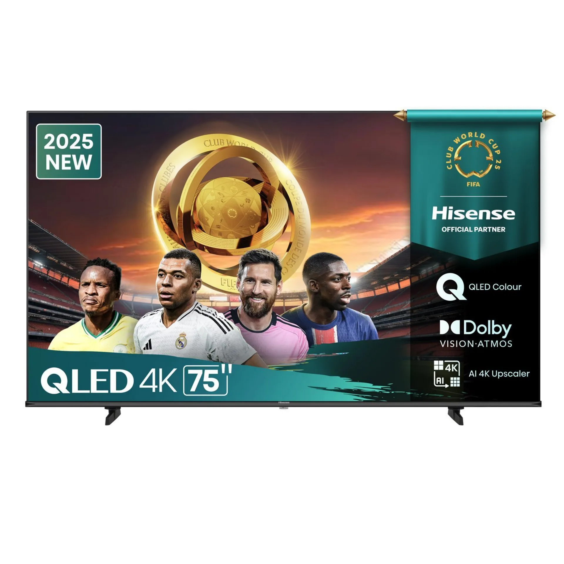Hisense 75 Inch QLED UHD 4K Smart TV, (2025 Model), Q6 Series 75Q6Q, 144Hz Refresh Rate VRR Game Mode Pro, AI Picture, AI Smooth Motion, Ultra Slim Design, VIDAA, Inbuilt Free To Air Reciever – Black