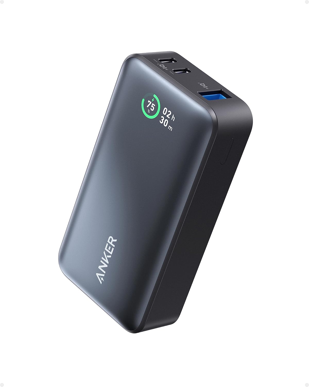 Anker Power Bank, 533 Power Bank (PowerCore 30W), Power IQ 3.0 Portable Charger with PD 30W Max Output, 10,000mAh Battery Pack for iPhone 16/15/14 Series, Dell, Microsoft Surface, iPad Pro, and More