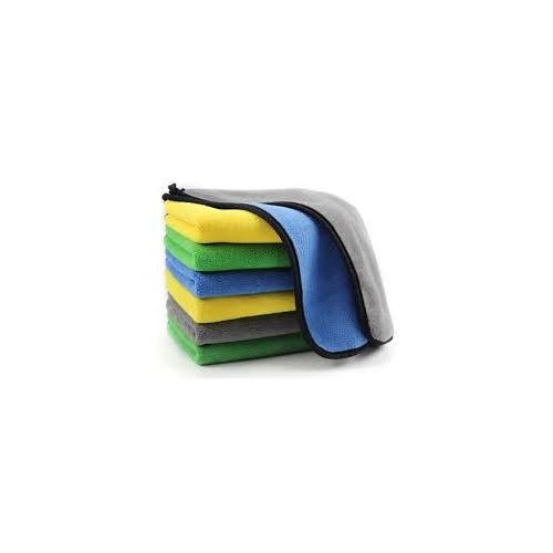 6 Pieces Of 60x30cm Small Square Multipurpose Lint-Free Dual Layer Wet & Dry Soft Super Absorbent Microfiber Cleaning Cloth Wash Thick Plush Towels For Car, Bike, Kitchen, Home Detailing & Polishing