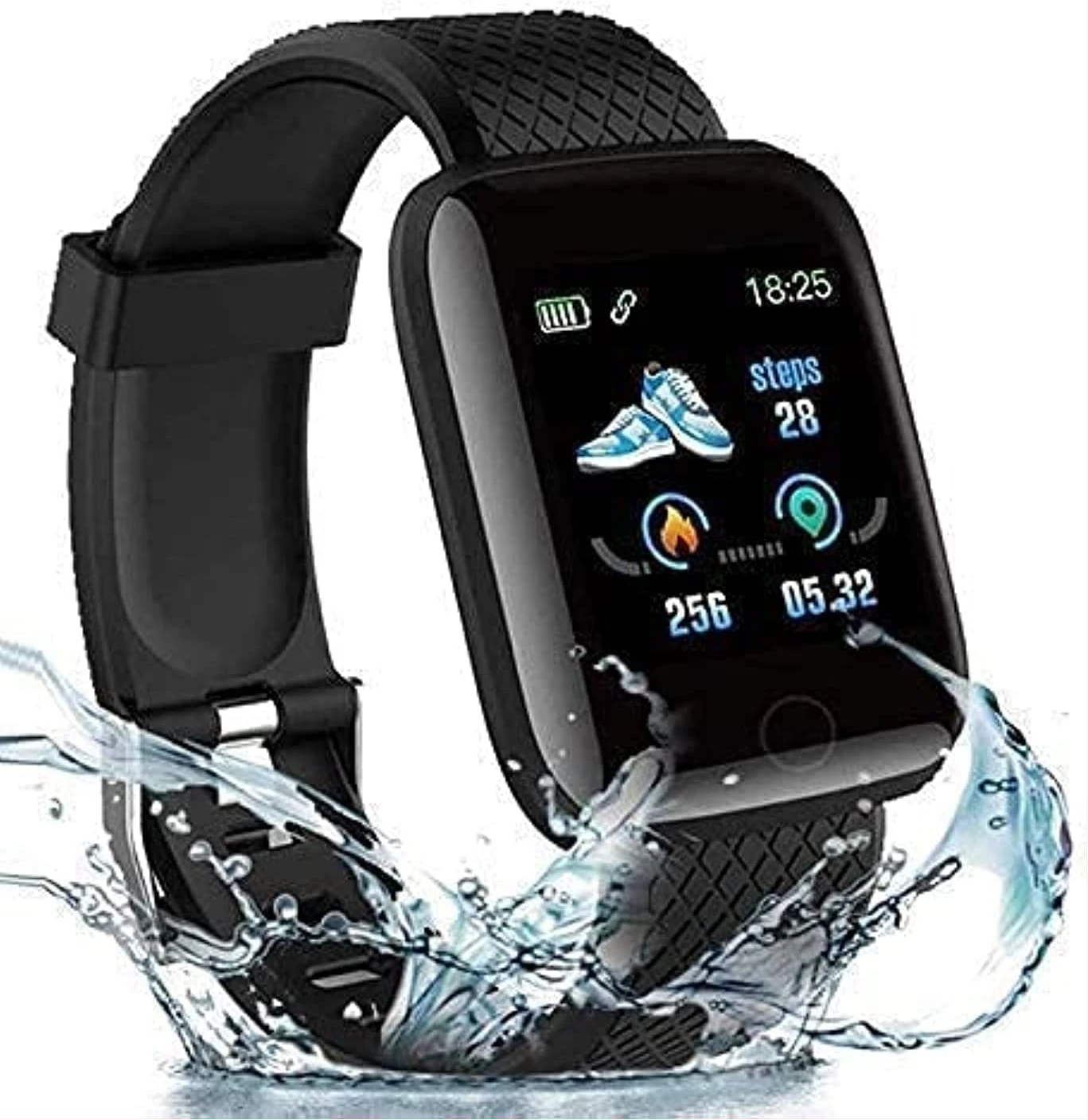 Bluetooth Smart Fitness Band Watch with Heart Rate Activity Tracker Waterproof Body, Step and Calorie Counter OLED Touchscreen for Men/Women