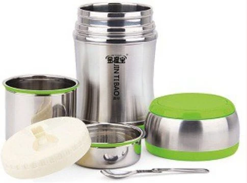1.6L Steel Food Flask Lunch Box Storage Container -Silver