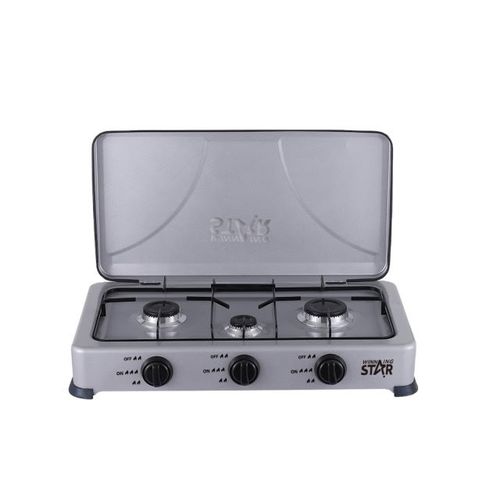 Winningstar 3 Burner Gas Stove Cooker Plate With Automatic Ignition - Grey