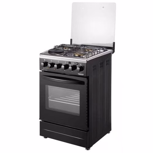 Globalstar Cooker 3 Gas Burners,  1 Electric Plate, Electric Oven & Grill 50x50cm, Auto Ignition - Black