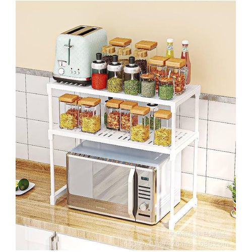 2 Tier Microwave Storage Rack Microwave Shelf Rack Microwave Oven Wall Stand- Multicolor