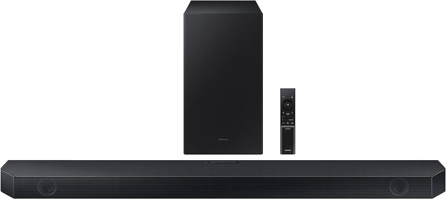 SAMSUNG HW-Q600B 3.1.2ch Soundbar w/Dolby Audio, Q-Symphony, Adaptive Sound, HDMI eARC, Game Mode Pro, Bluetooth, Acoustic Beam, Tap Sound (Newest Model),Black