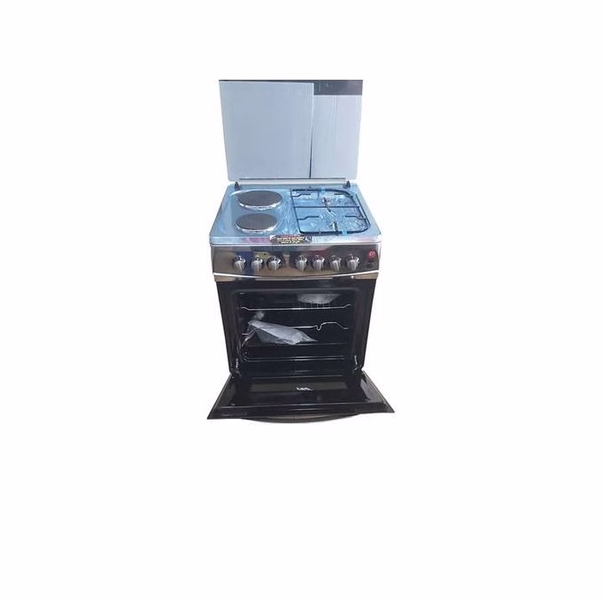 Besto Two Gas + Two Electric Upright Oven, 60x60cm - Silver/Black