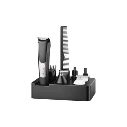 Green Lion 5-In-1 Professional Rechargeable Beard Trimmer Body Grooming Set 600mAh Facial Hair Shaver for Nose Ear Public Hair Cutting Machine Waterproof Style Tools