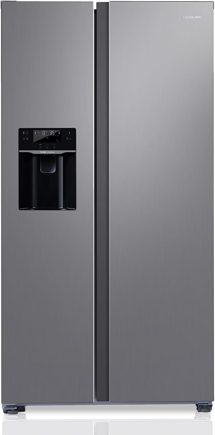 Popular 700L Side By Side Refrigerator PO-700WC, Total No Frost, Water Dispenser, Ice Maker, Ice Cube Dispenser - Silver