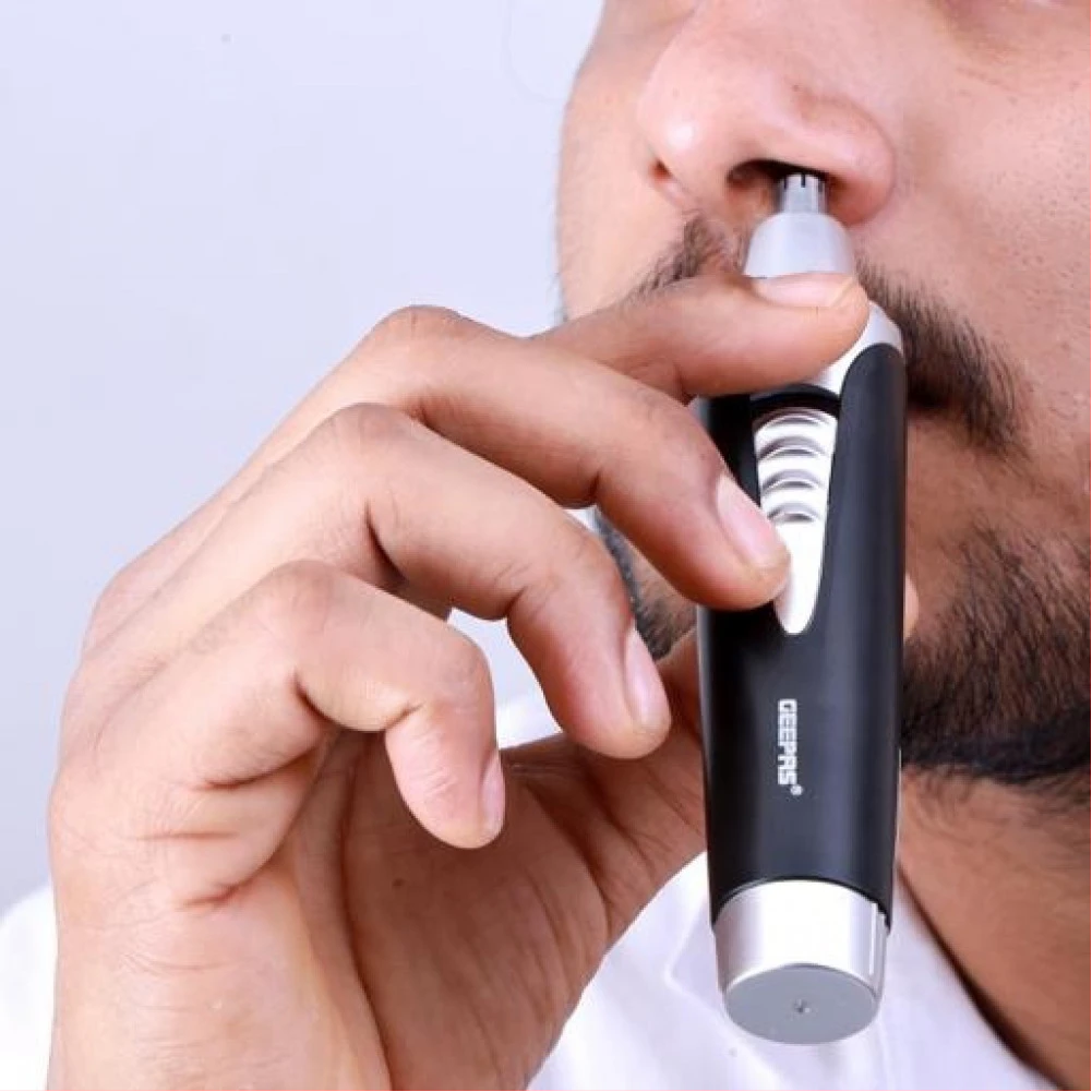 Geepas GNT8651 Nose & Ear Trimmer - Professional 2 in 1 Eyebrow & Facial Hair Trimmer for Men