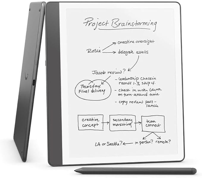 Amazon Kindle Scribe eBook Reader, 2024, 10.2" Paperwhite 300 PPI Display, 1st Gen, 32GB Storage, AI Note Book Tools, Wi-Fi, 12 Weeks of Battery Life, Premium Pen Included, Tungsten