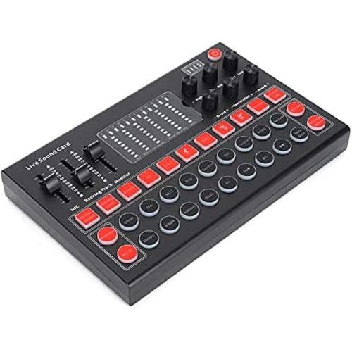 M9 Audio Interface Bluetooth Sound Card Voice Mixer External USB Sound Card Live Stream for Gaming for Singing for Live Broadcast For Recording table Signal Live Sound Card Equipment Kit, Compatible w