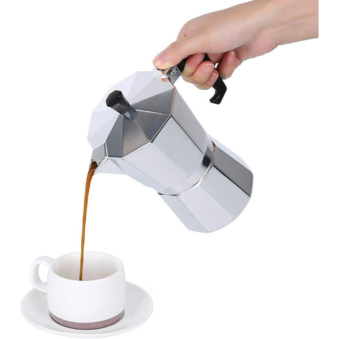 Moka Express Iconic Stovetop Espresso Maker, Makes Real Italian Coffee, Moka Pot 9 Cups (14 Oz - 420 Ml), Aluminium, Silver