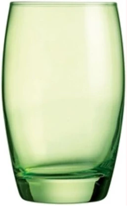 Arcoroc 6 Pieces Of Oval Water Juice Glasses Cup Tumblers Drinkware -Green