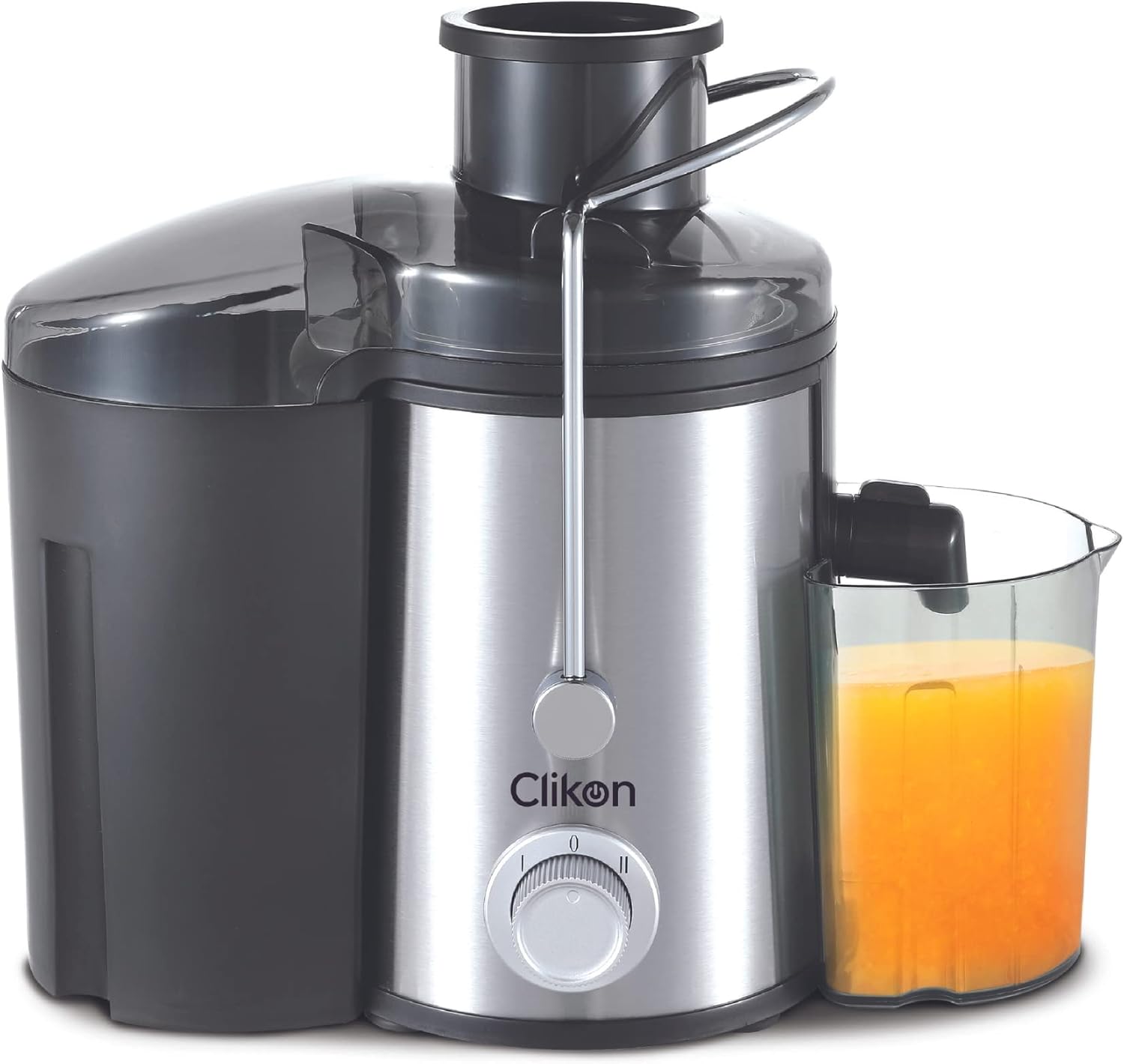 Clikon Juice Extractor with Automatic Overheat Protection, Anti Drip Function, 2 Speed Function, Shockproof Body, 600 Watts, 2 Years Warranty, Silver and Black - CK2662