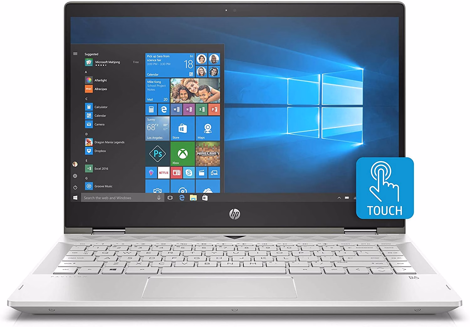 HP Pavilion X360 14-Inch Touch Screen Convertible Laptop, Intel Core i5-8265U Processor, 8 GB RAM, 512 GB Hard Drive