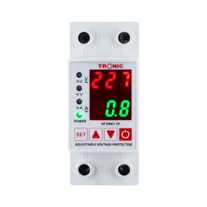 Tronic 63A Dual Screen Voltage & Current Protector VP DR63-SP