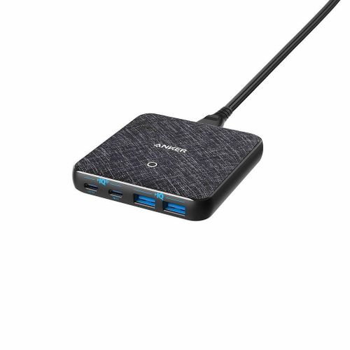 Anker USB C Fast Charger, PowerPort Atom III Slim 65W 4 Port PIQ 3.0 GaN Wall Charging Station with Dual USB C Ports for USB C Laptops, iPad Pro, iPhone, Galaxy, and More - Black