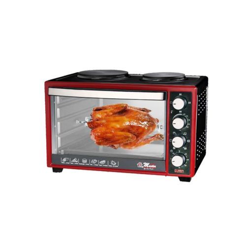 Electro Master EM-EO-1146 - 60HPR 60L Oven With Hot Plate & Rotisserie - Black/Maroon