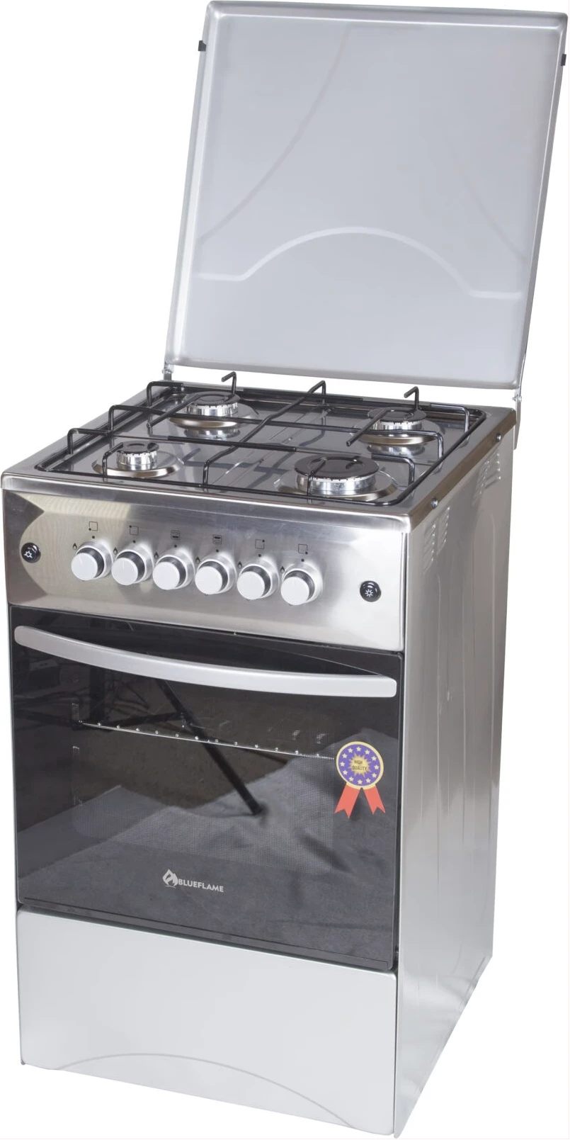 BlueFlame Full Gas Cooker S5040GR-I 50x55cm, Gas Oven & Grill, Auto Ignition, Rotisserie, Stainless Steel Body - Inox