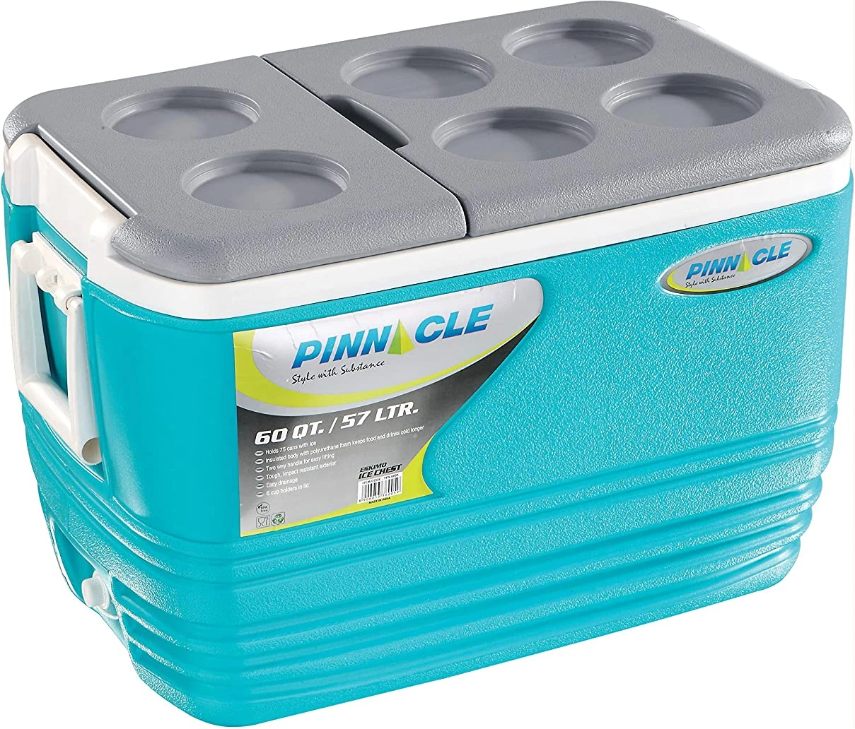 Pinnacle Eskimo 57 litres Ice Box, Holds Ice for 48 Hours (57 litres, Blue)