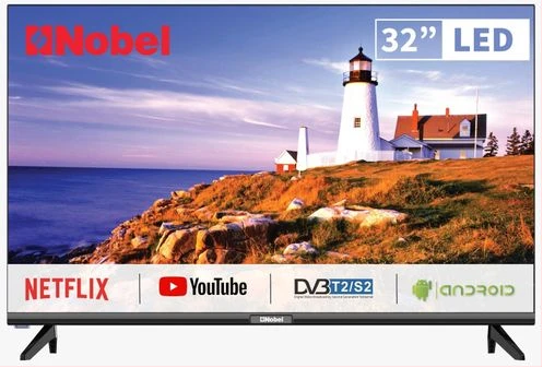 NOBLE 32-Inch Android LED Smart TV N32 With Inbuilt Free To Air Decoder, AC/DC - Black  [1 YR WRTY]