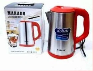 Marado Original Luxury 1500W 3L Large Stainless Electric Heat Kettle Percolator - Silver and Red