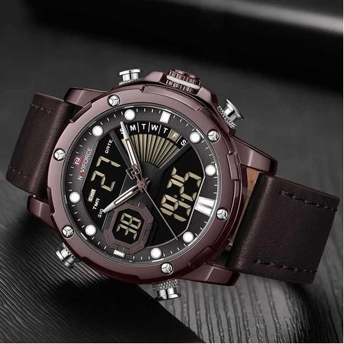 Naviforce Luxury Leather Strapped Watch - Brown