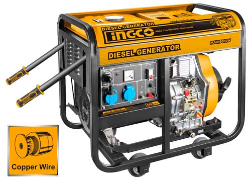 INGCO Diesel Generator 5000W GDE50001 - Yellow
