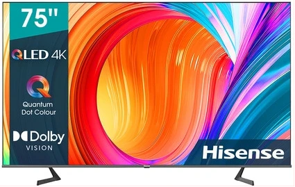 Hisense 75-Inch QLED UHD 4K, Quantum Dot, HDR Dolby Vision, Smart TV, Bluetooth, Ethernet, HDMI, USB, Optical, Youtube, Netflix, Prime Video, Disney, Inbuilt Free To Air Decoder - Black (3YRs WRTY)