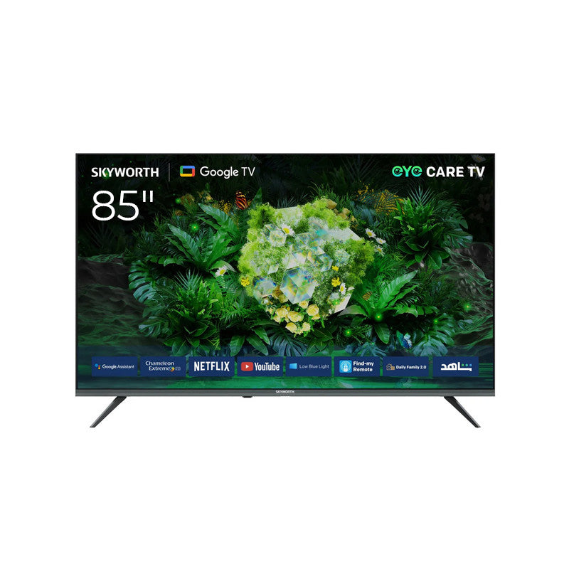 Skyworth 86 inch UHD 4K Smart Google TV, Voice Control, Chromecast Built-in, Netflix, Youtube, Prime Video, Bluetooth, Inbuilt Free To Air Deccoder - Black