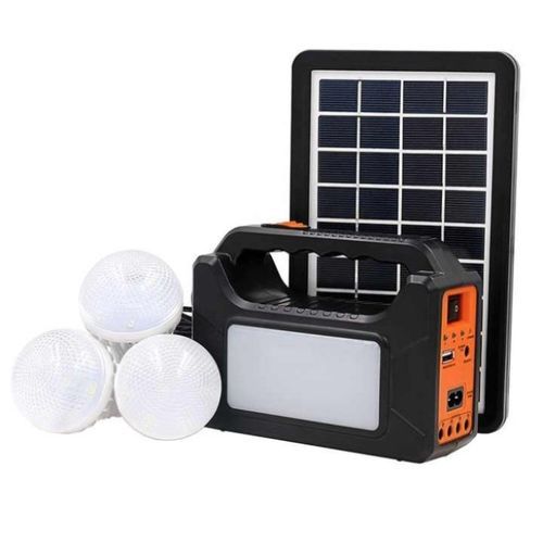 EASY POWER Mini Solar Lighting System With 4 Lights-Black,Blue,White,Green, Orange