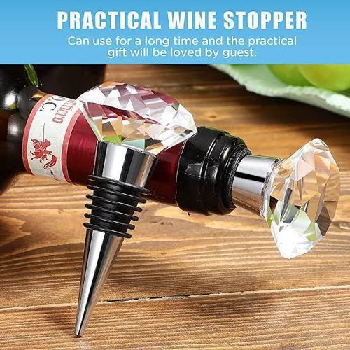 1 Piece Of Practical Diamond Crystal Decorative Stainless Steel Champagne Stopper Sparkling Wine Bottle Plug Sea Reusable Diamond Plug Beverage Wine Corks Wine Decorative Stopper Kits for Parties Wedd