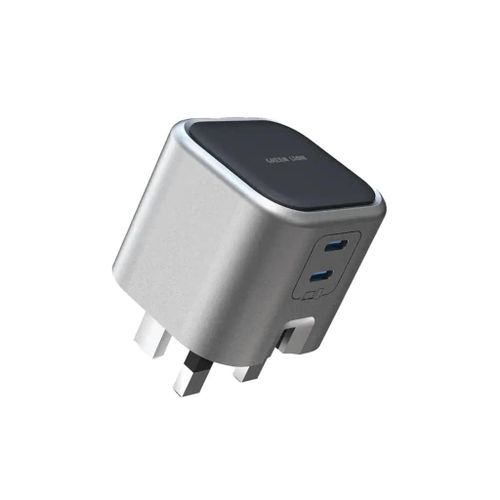 Green Lion GaN Adapter Wall Charger 45W 2 USB-C Ports PD 3.0 Fast Charging Compact- Grey