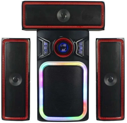 AILIPU Multimedia FM/USB Speaker System With Personalized Lights - Black