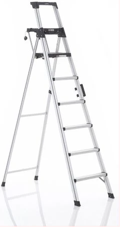 Portable & Compact Aluminium Telescopic 6-Steps Foldable Multipurpose Step Ladder For Household Purpose, Silver
